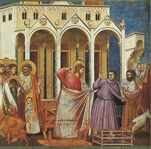 Giotto-Scrovegni--27--ExpulsionoftheMoney-changersfromtheTemple